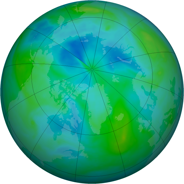 Arctic ozone map for 31 August 2005